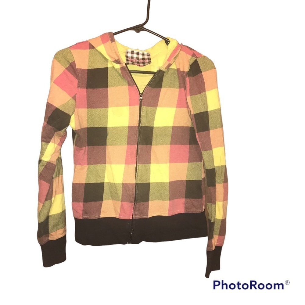 Jet Set checkers zip up hoodie